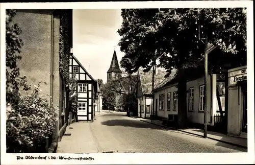 Ak Preußisch Oldendorf in Nordrhein Westfalen, Mindener Straße, Kirche