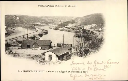 Ak Saint Brieuc Côtes d'Armor, Gare du Legue et Bassin a flot