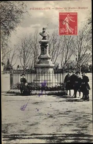 Ak Pierrelatte Ardèche, Statue de Madier Montjou