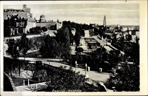 Ak Belgrad Beograd Serbien, Blick auf den Ort