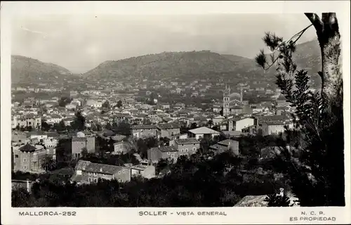 Ak Soller Mallorca Balearische Inseln, Blick auf den Ort