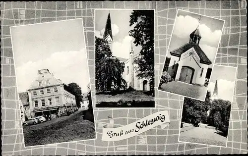 Ak Schleswig an der Schlei, Kirche, Geschäft, Ortsansichten