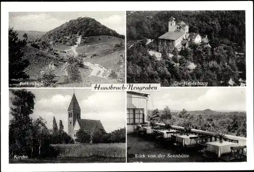 Ak Hamburg Harburg Hausbruch, Falkenberg, Heideburg, Kirche, Blick von der Sennhütte