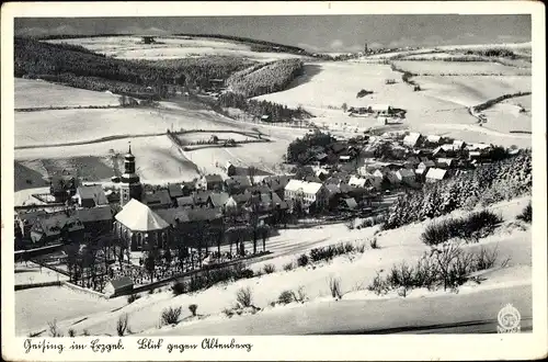 Ak Geising Altenberg Osterzgebirge, Ort mit Umgebung im Winter