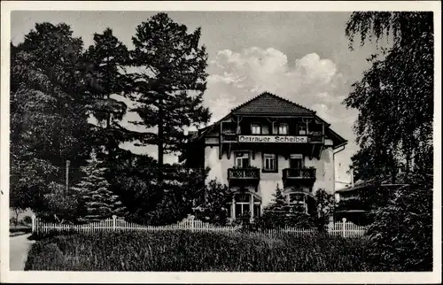 Ak Ostrau Bad Schandau, Blick zur Ostrauer Scheibe, Hotel Otto Rämisch