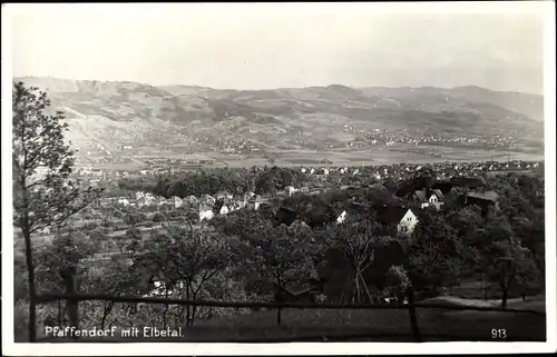 Foto Ak Pfaffendorf Königstein an der Elbe Sächsische Schweiz, Gesamtansicht