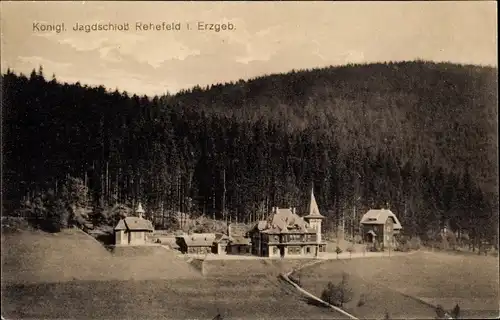 Ak Rehefeld Zaunhaus Altenberg im Erzgebirge, Königliches Jagdschloss, Wald