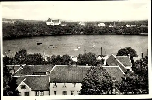 Ak Falkenberg Schweden, Vy over staden och Atran