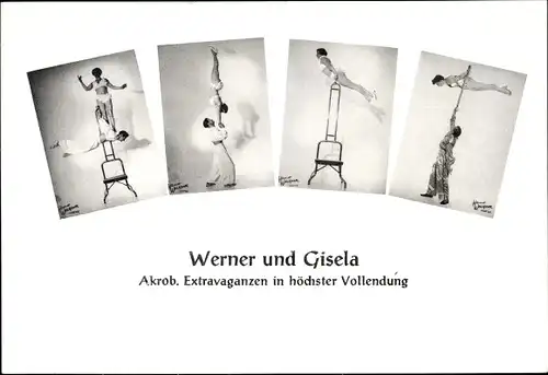 Ak Werner und Gisela, Akrobaten, Photo Mahler