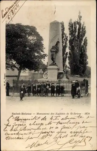 Ak Saint Brieuc Côtes d'Armor, Monuments des Enfants