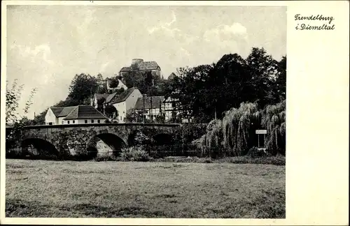 Ak Trendelburg in Nordhessen, Teilansicht, Brücke