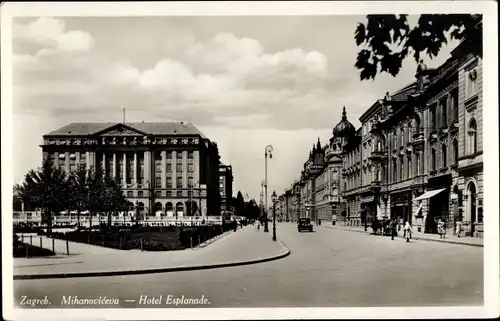 Ak Zagreb Kroatien, Mihanoviceva, Hotel Esplanade