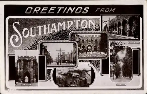 Ak Southampton South East England, Pier, The Avenue, Bargate, Old Wall