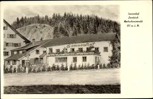 Künstler Ak Lenzkirch im Schwarzwald, Gasthaus Sonnenhof