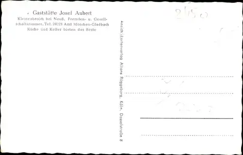 Ak Kleinenbroich Korschenbroich am Niederrhein, Gaststätte Josef Aubert