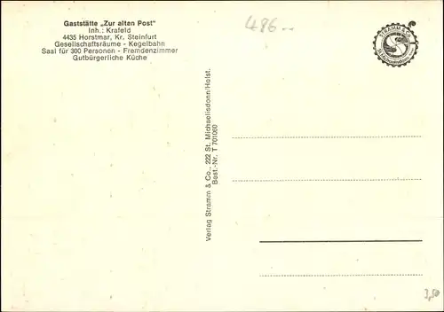 Ak Horstmar in Westfalen, Gaststätte Zur alten Post