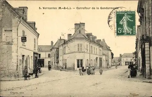 Ak Vernantes Maine et Loire, Carrefour de la Gendarmerie
