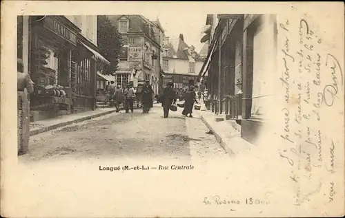 Ak Longué Maine et Loire, Rue Centrale
