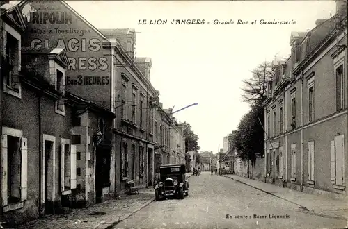 Ak Le Lion d'Angers Maine et Loire, Grande Rue et Gendarmerie