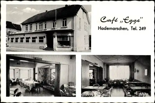 Ak Hademarschen in Holstein, Café Egge, innen und aussen