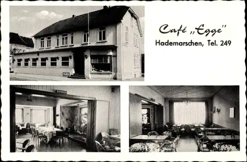 Ak Hademarschen in Holstein, Café Egge, innen und aussen
