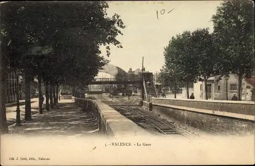 Ak Valence Drôme, La Gare