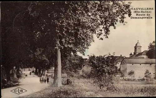 Ak Vauvillers Haute Saône, Route de Demangevelle