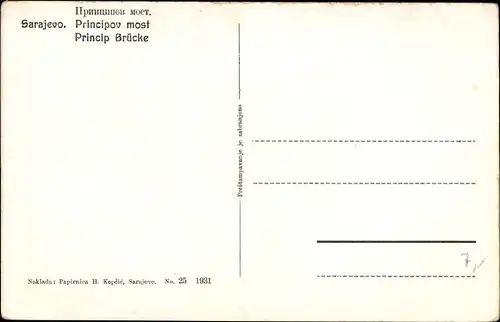 Ak Sarajevo Bosnien Herzegowina, Principbrücke