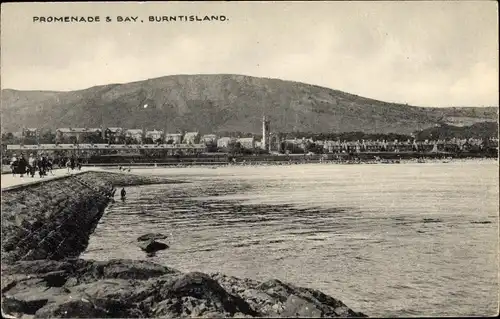 Ak Burntisland Schottland, Promenade, Bay