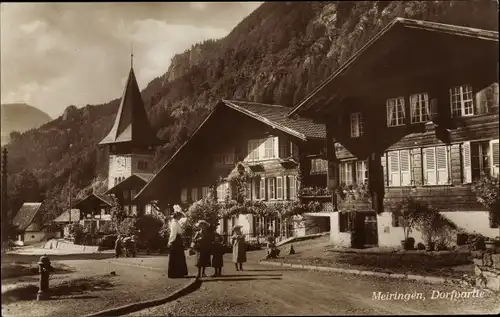 Ak Meiringen Kanton Bern Schweiz, Dorfpartie