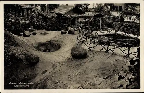 Ak Luzern Stadt Schweiz, Gletschergarten, Gletschertöpfe