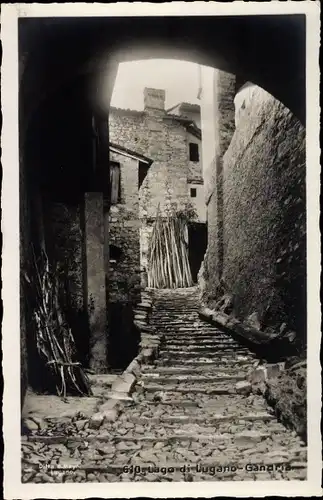 Ak Gandria Lago di Lugano Tessin Schweiz, Straßenpartie