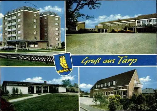 Wappen Ak Tarp in Schleswig Holstein, Postamt, Hochhaus, Ortsansichten