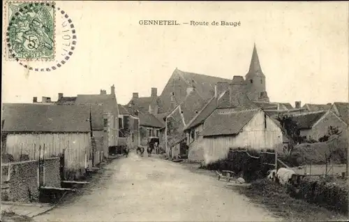 Ak Genneteil Maine et Loire, Route de Bauge