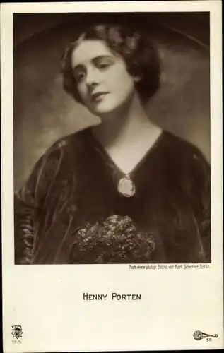 Ak Schauspielerin Henny Porten, Portrait