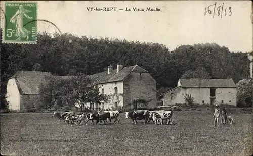 Ak Vy le Rupt Haute Saône, Le Vieux Moulin, Rinder