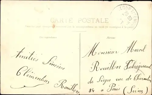 Ak Saint Loup sur Semouse Haute Saône, Ecole des Garcons et Halles