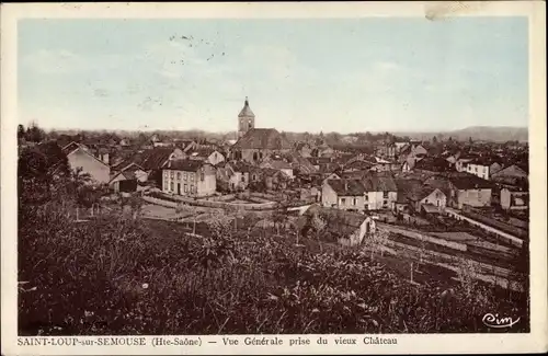 Ak Saint Loup sur Semouse Haute Saône, Vue générale prise du vieux Chateau