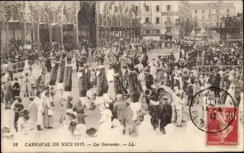 Ak Nice Nizza Alpes Maritimes, Carnaval 1913, les Entravees, Karneval