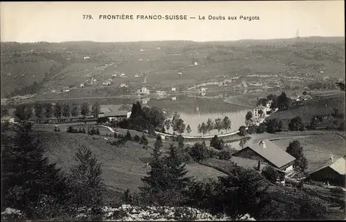 Ak Villers le Lac Doubs, Frontiere Franco Suisse, Les Doubs aux Pargots
