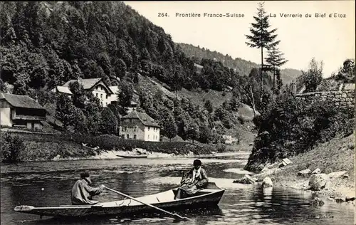 Ak Frontiere Franco Suisse Doubs, La Verrerie du Bief d'Etoz