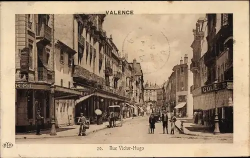 Ak Valence Drôme, Rue Victor Hugo