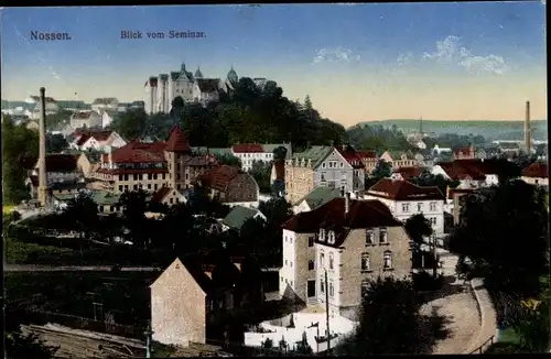 Ak Nossen in Sachsen, Panorama vom Seminar