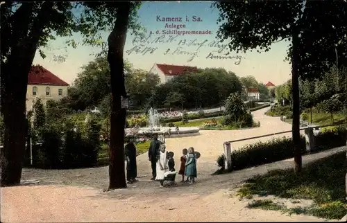 Ak Kamenz Sachsen, Anlagen an der Schillerpromenade