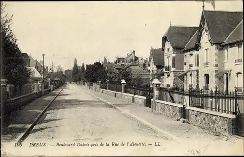 Ak Dreux Eure et Loir, Boulevard Dubois de la Rue de l'Alouette