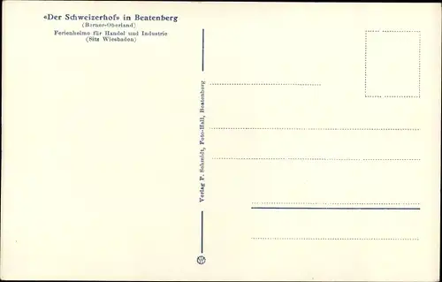 Ak Beatenberg Kanton Bern, Schweizerhof, Ferienheim für Handel und Industrie