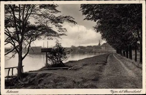 Ak Aabenraa Apenrade Dänemark, Straßenpartie, Vejen til Strandhotel