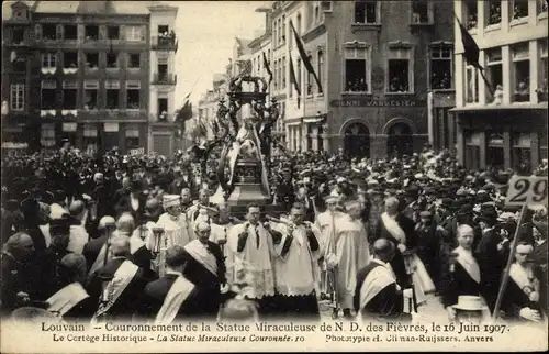 Ak Louvain Leuven Flämisch Brabant, Couronnement de la Statue Miraculeuse de N D des Fievres