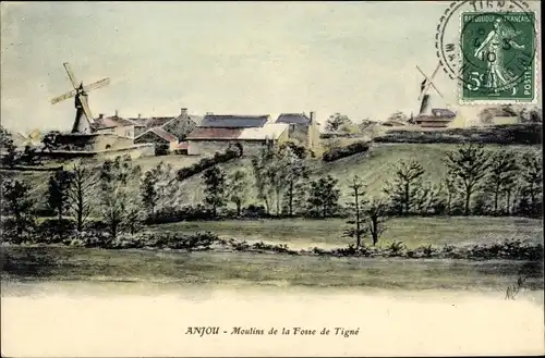 Ak Anjou Maine et Loire, Moulins de la Fosse de Tigne