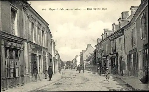 Ak Noyant Maine et Loire, Rue principale